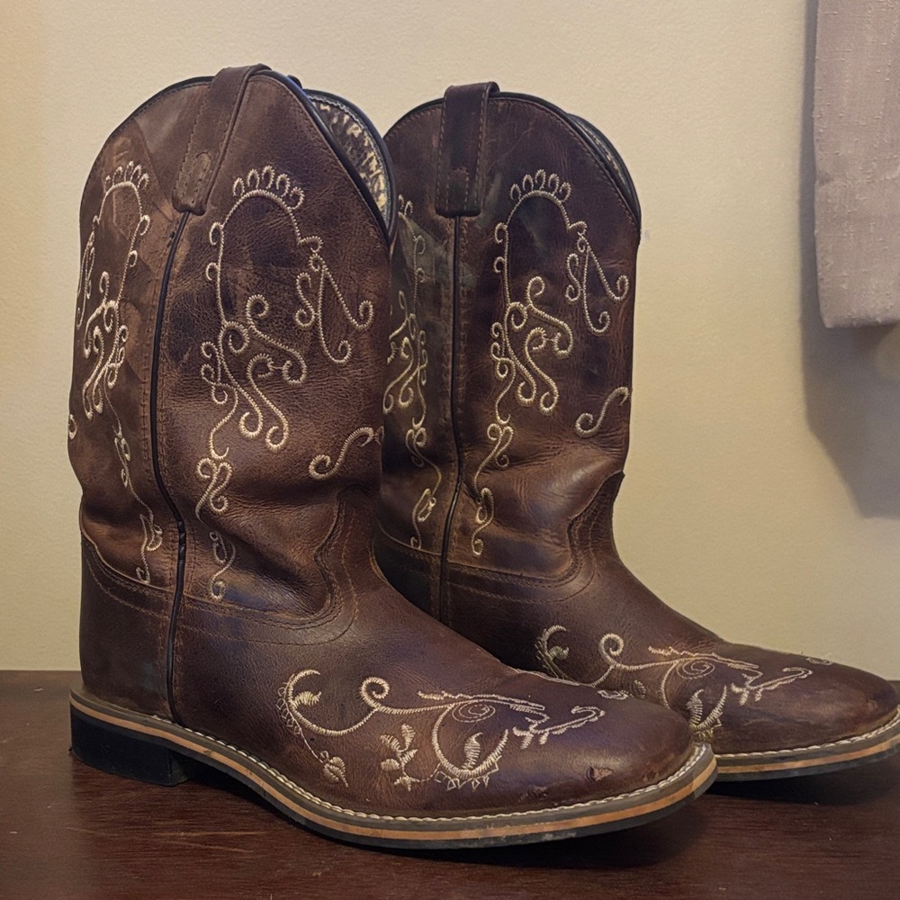 Brown Embroidered Western Boots - image 3